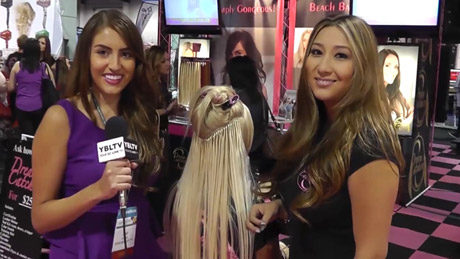 Dream Catchers Lead Educator & Stylist, Katherine Lewis with YBLTV Reporter, Chris Salas at International Beauty Show Las Vegas, 2013. (Your Biz LIVE Photo/Dream Catchers)