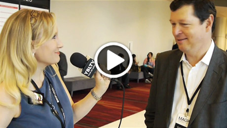 Chris DeMoulin, Executive Vice President, Customer Development & President, Licensing, Advanstar Communications, Inc. speaks with YBLTV Anchor, Erika Blackwell at MAGIC 2014.
(Image Courtesy: MAGIC/Your Biz LIVE).