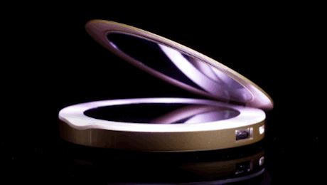 Mother's Day Gift Idea for Techie Moms - Pearl™ Compact Mirror with Built-in USB Battery Pack
