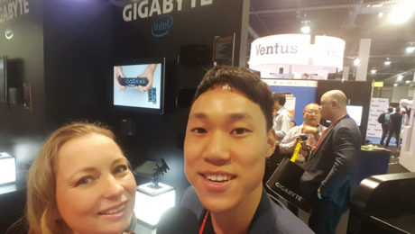 GIGA-BYTE Technology Co., Ltd.'s Alan Szeto, Technical PR & Copywriter chats with YBLTV Anchor, Dawn Church at the 2017 Digital Signage Expo in Las Vegas, NV.