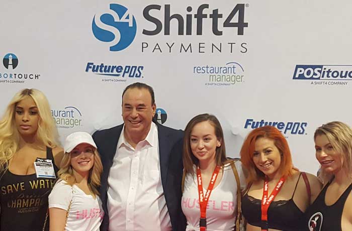 Nightclub & Bar Show Chairman, Jon Taffer with fans at the 2019 NCB Show, Las Vegas, NV.